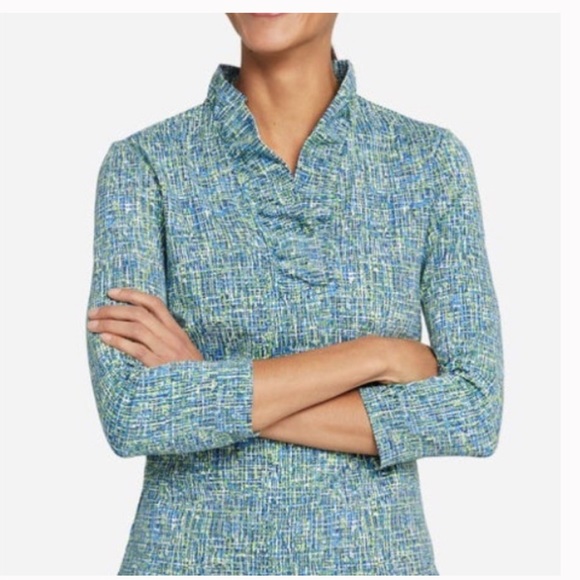 J. McLaughlin Tops Nwt J Mclaughlin Durham Ruffle Top In Splatter